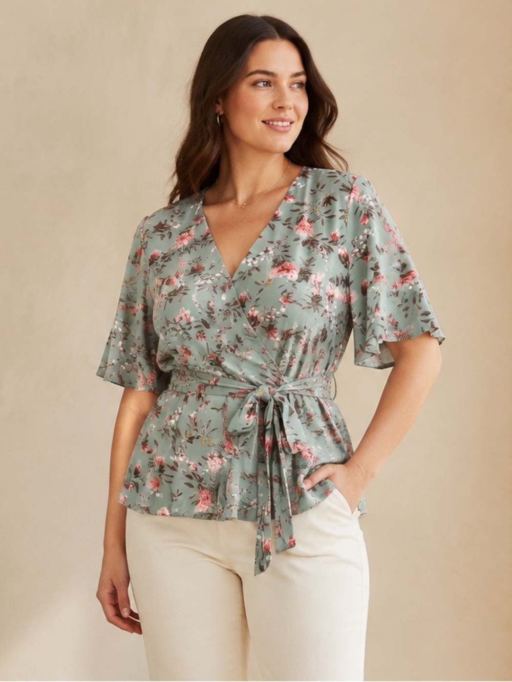 🎉5 for $45🎉 NWT Loft wrap top size L